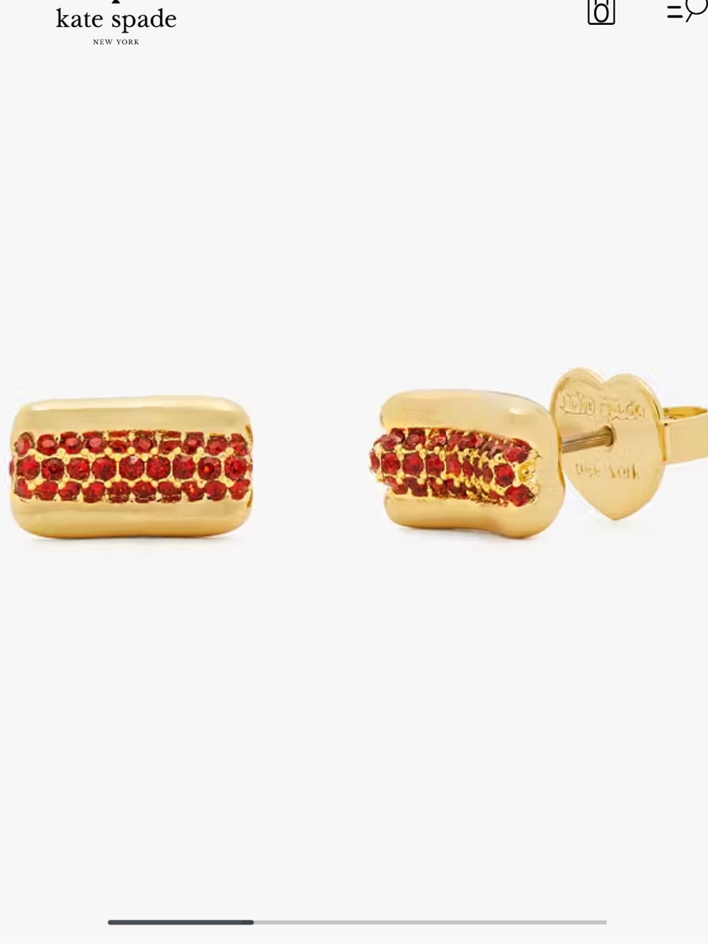 Kate Spade New York What A Snack Pavé Hot Dog Stud Earrings Gold Red
